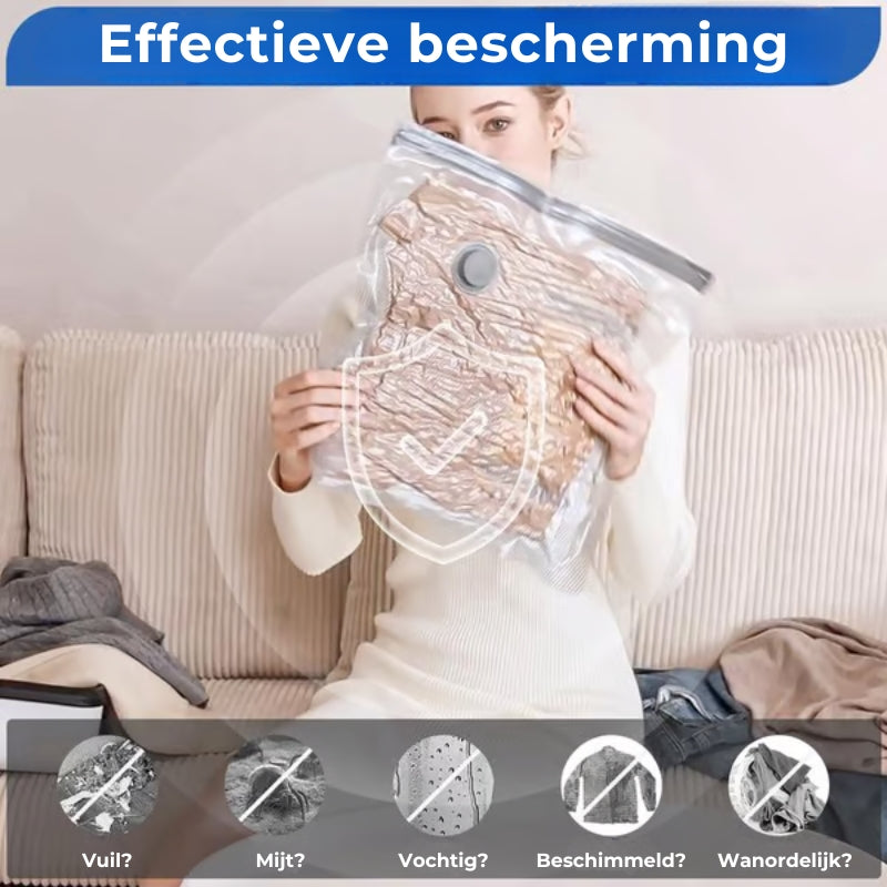 6-pak USB Elektrische Vacuümcompressiezakken - Bespaar ruimte, reis licht!