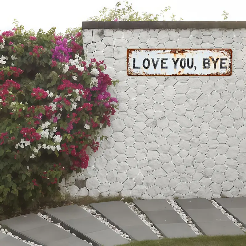LOVE YOU, BYE – Vintage metalen wandbord