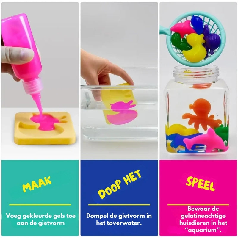 Magische gelei voor het maken van waterelfjes – 4, 8 of 12 kleuren (vanaf 2 jaar)