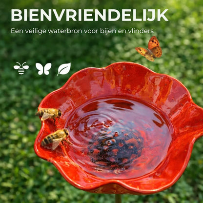 Handgemaakt Vogelbad in Bloemvorm