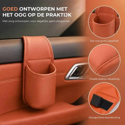 Leren Autodeur Bekerhouder