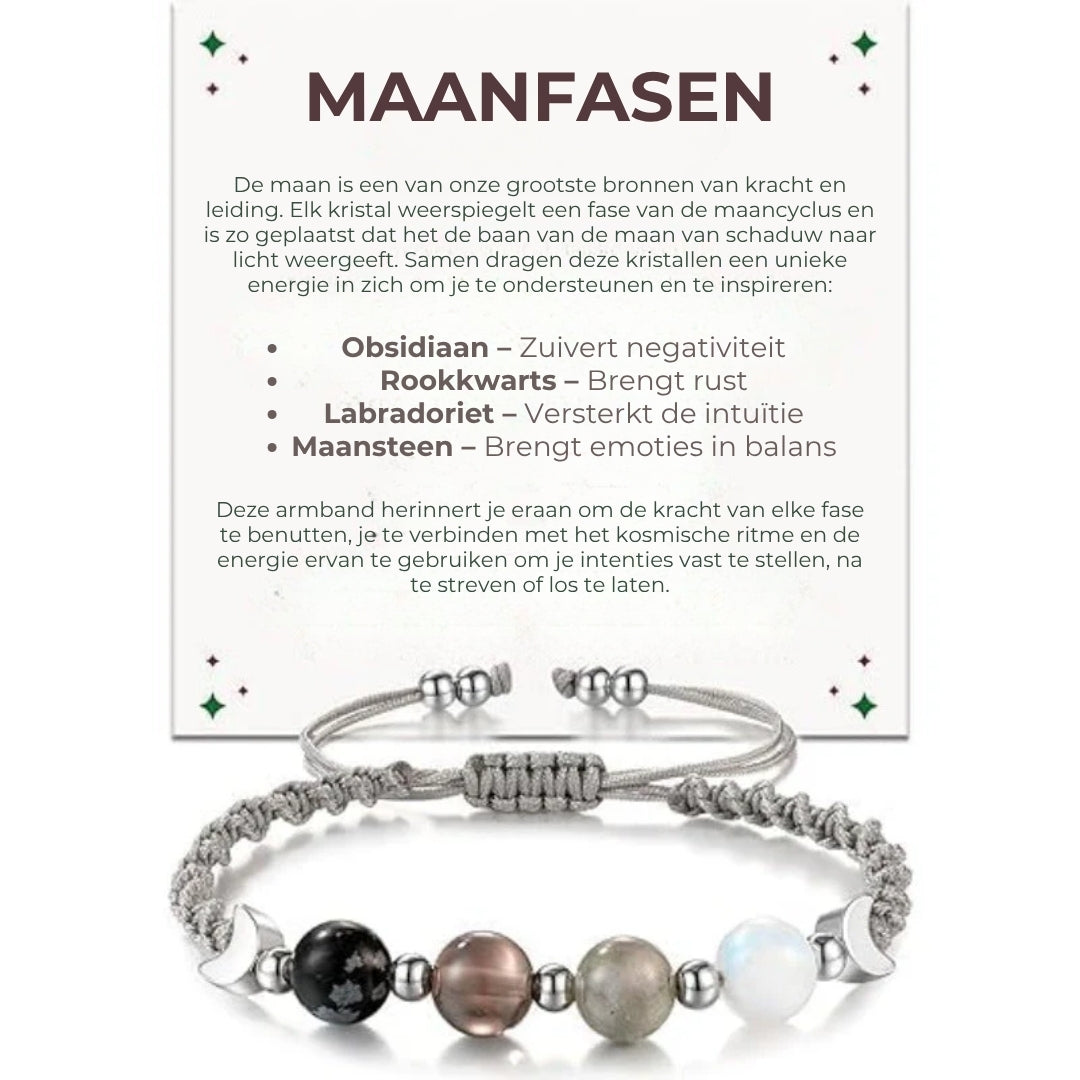 Maanfasen Crystal Armband
