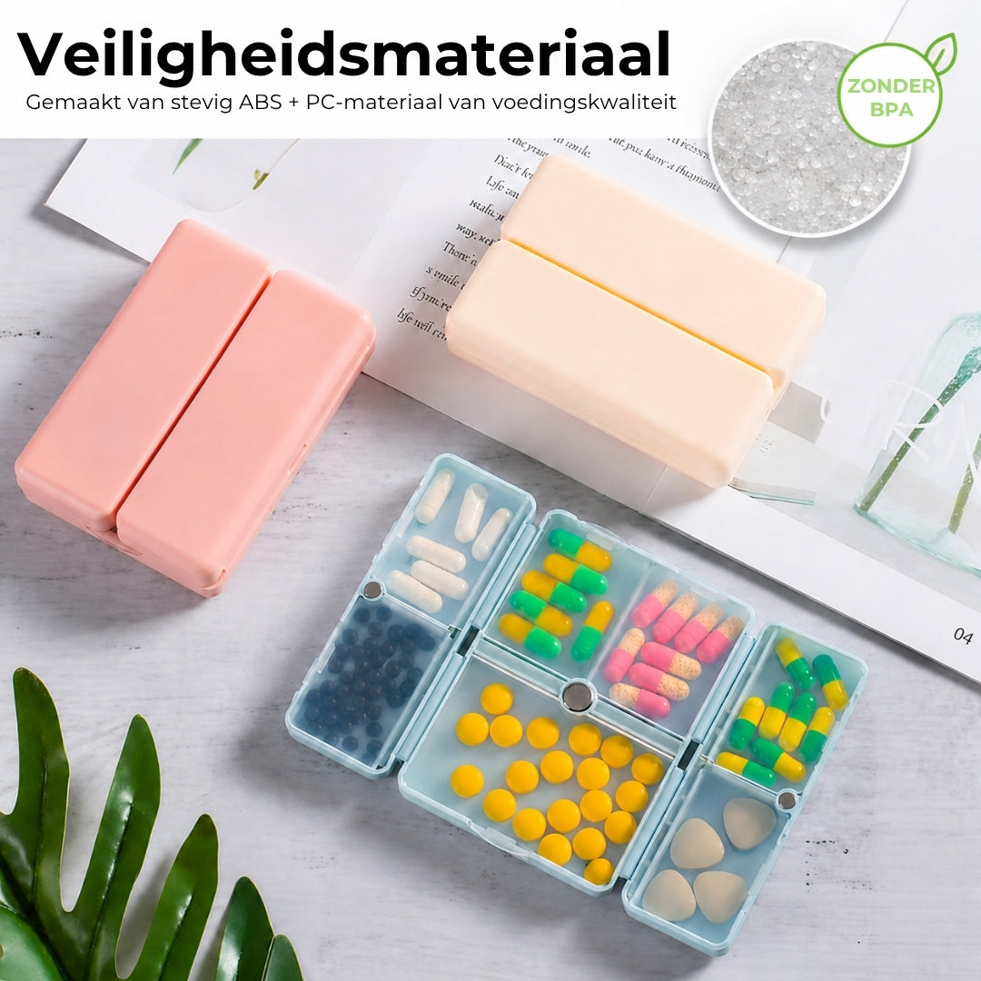 Opvouwbaar Pillendoosje met 7 Vakjes