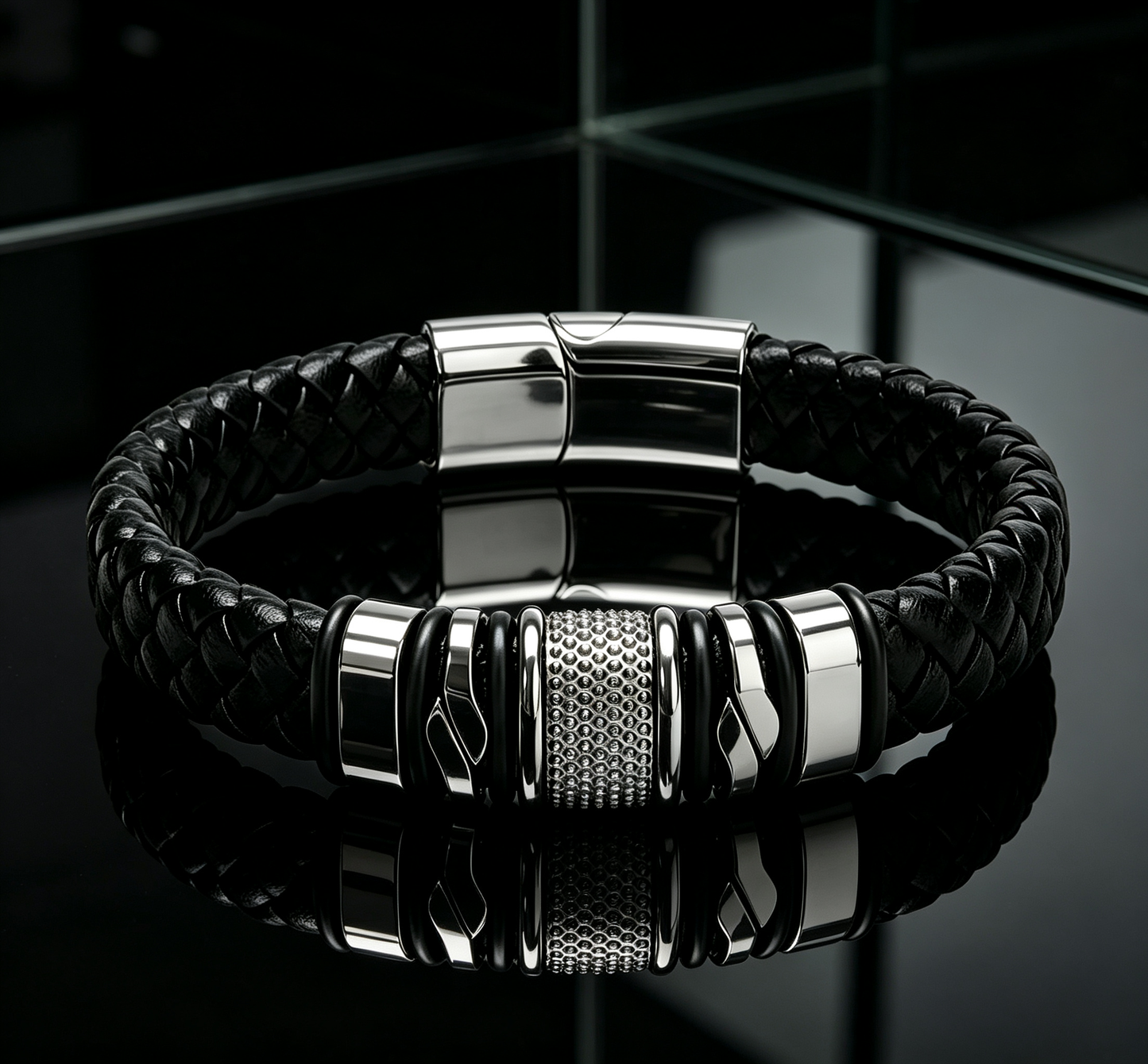 Premium Gevlochten Leren Armband voor Heren