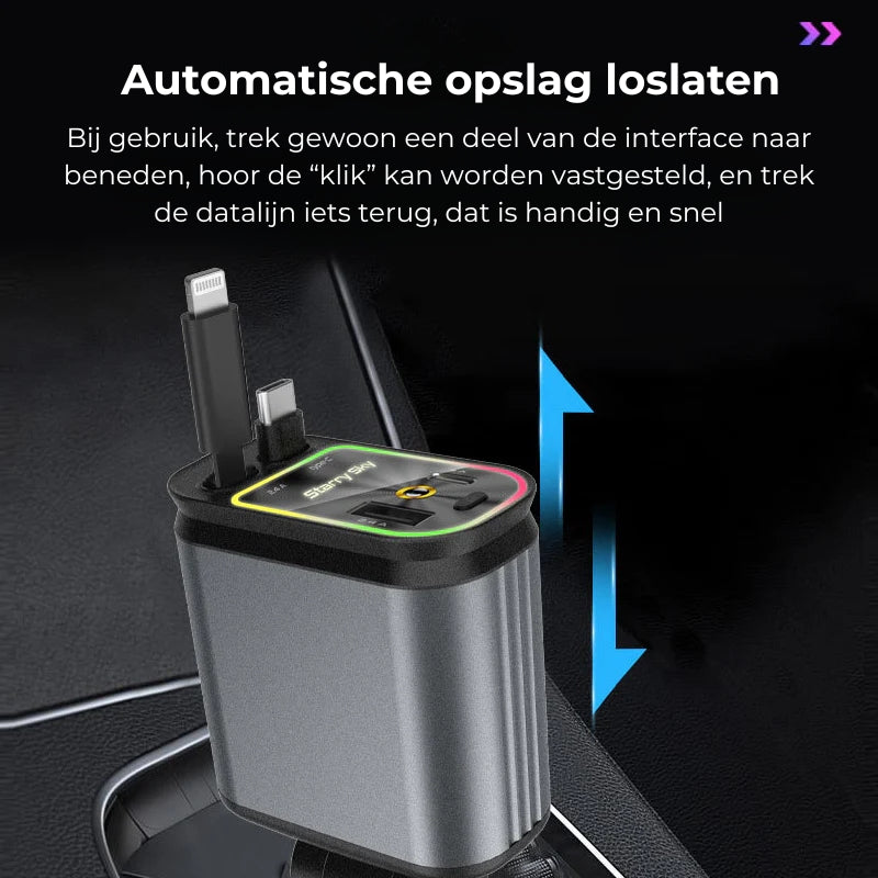 Uittrekbare Kabel Autolader