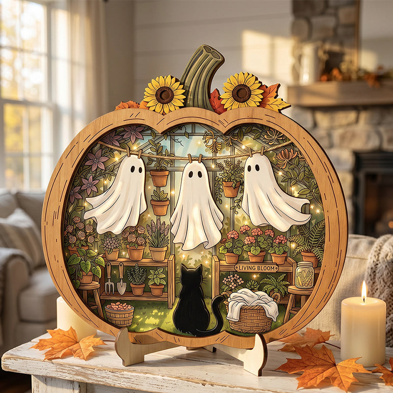 Houten Halloween Pompoenversiering