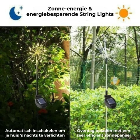 Zonne-energie Tuinvuurwerklamp