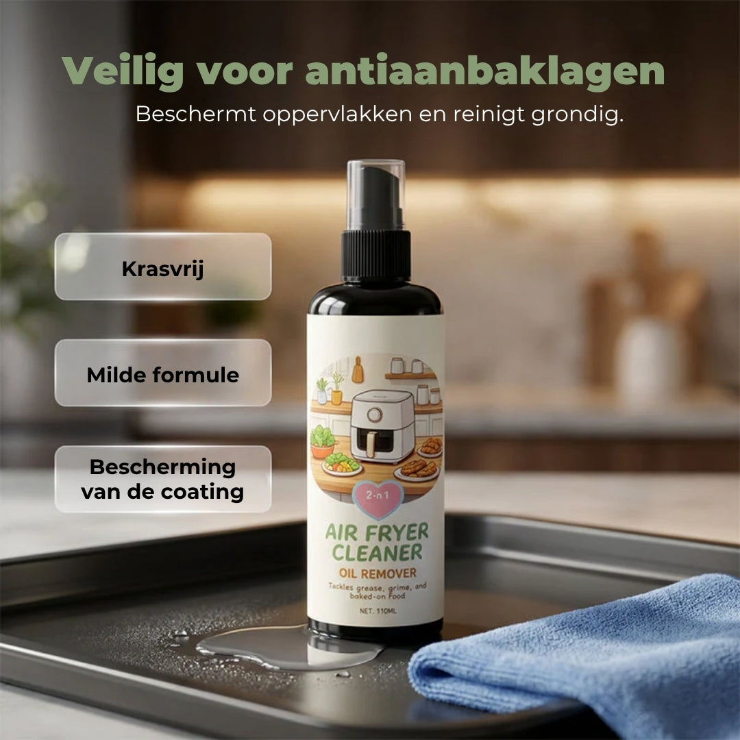 2-in-1 Reinigings- en Ontvettingsspray voor Airfryers