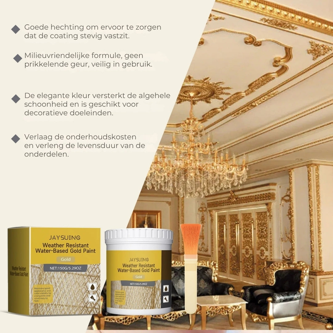 Waterbestendige Gouden Verf met Kwast
