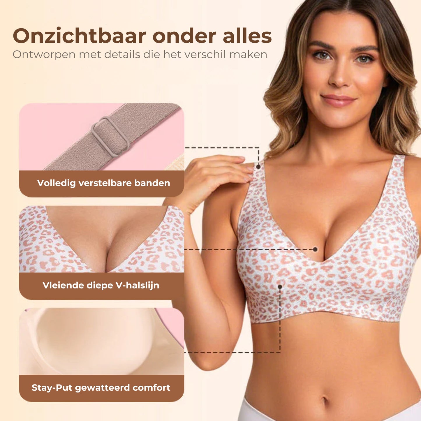 Diepe-V Everyday BH – Draadloze Naadloze Comfort BH