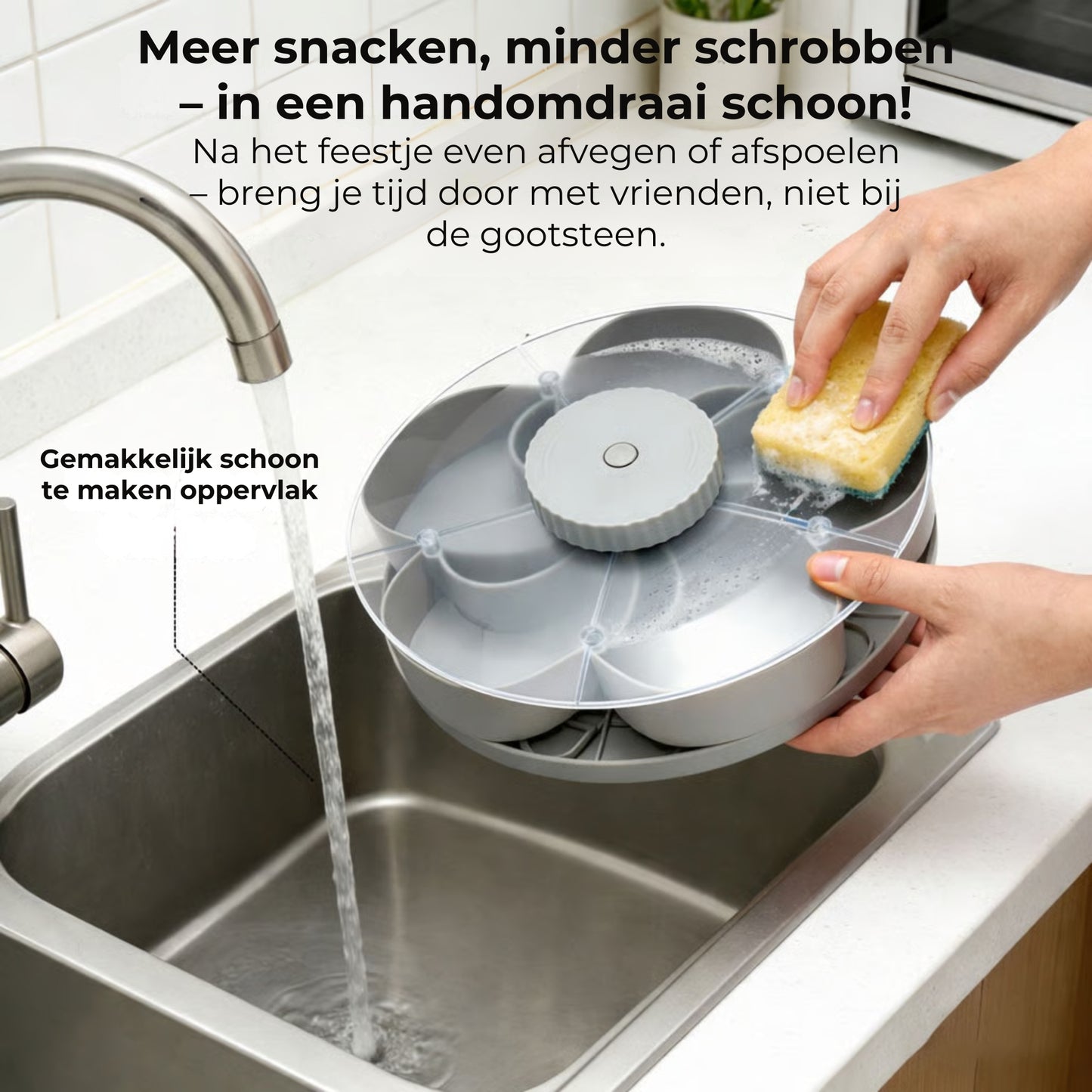 Draaibare Snackschaal met 5 Vakken