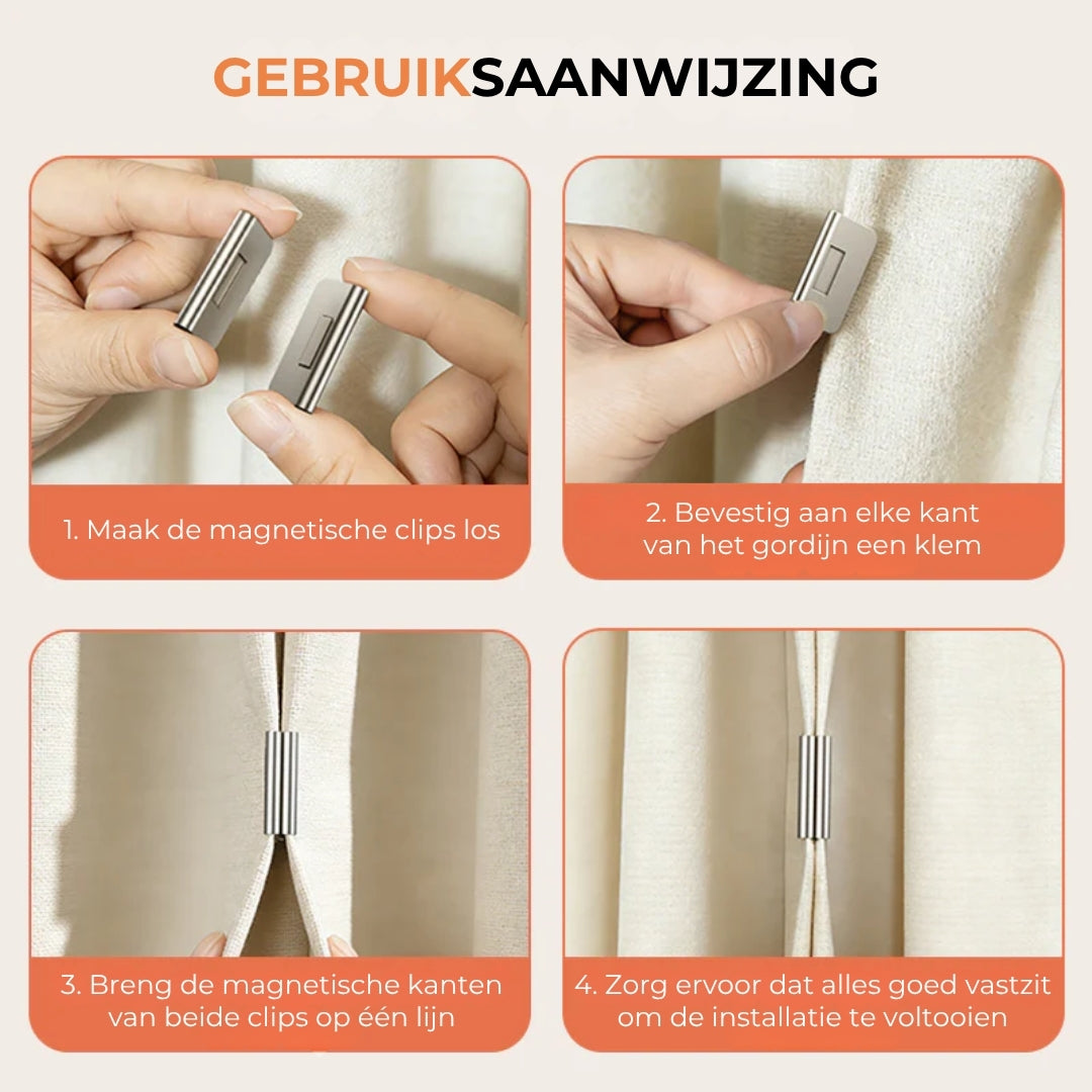 Magnetische Gordijnclips - 2 Paar