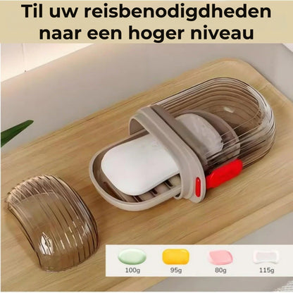 Reiszeepdoosje met afvoer