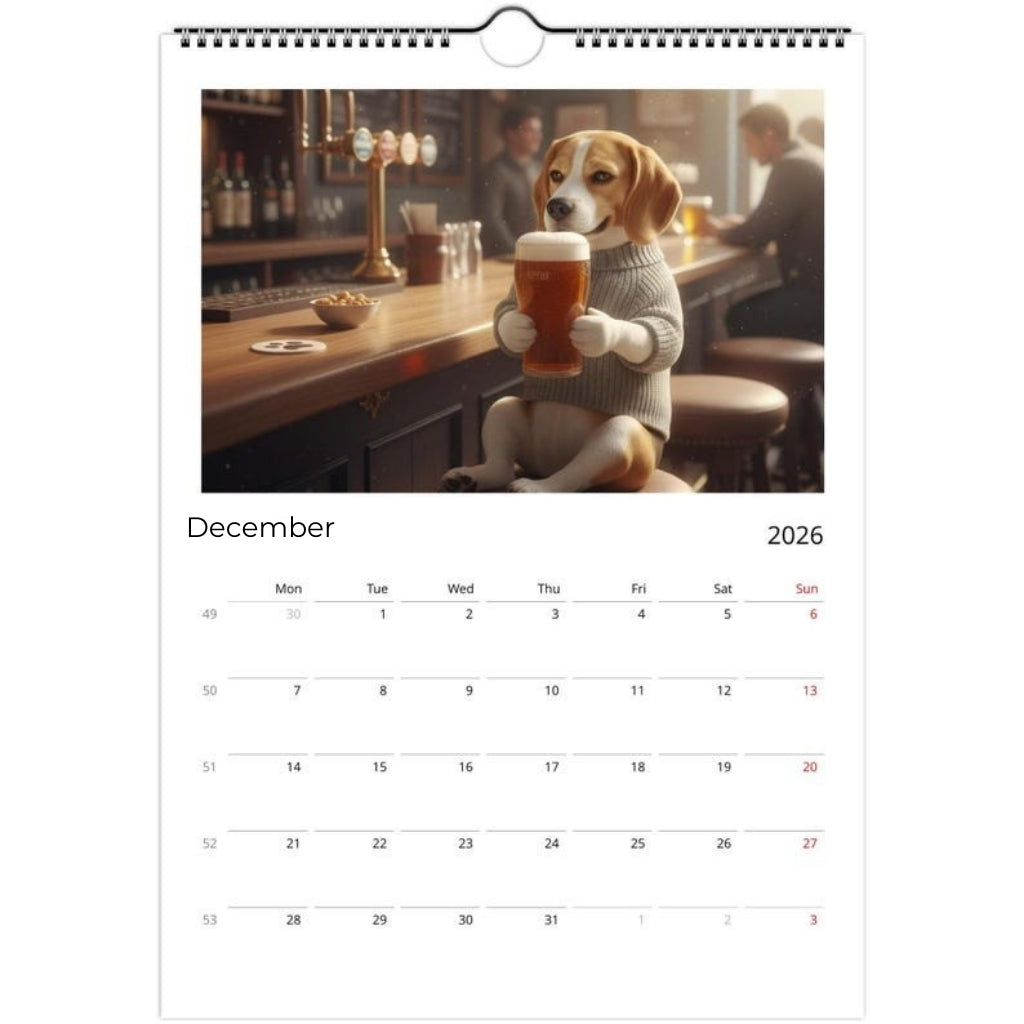 Beagle-hond Kalender 2026 - Dagelijkse activiteiten