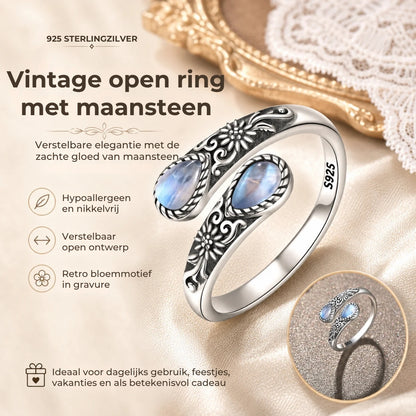Zilveren Maansteen Ring