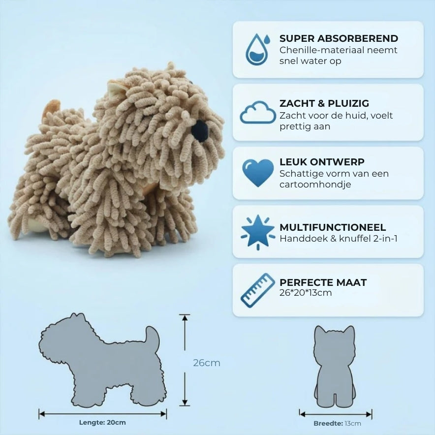 Schattige hond microvezel drooghanddoek