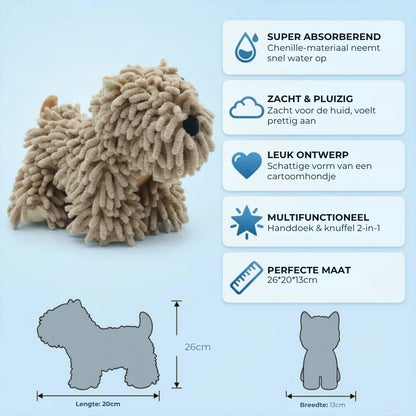 Schattige hond microvezel drooghanddoek