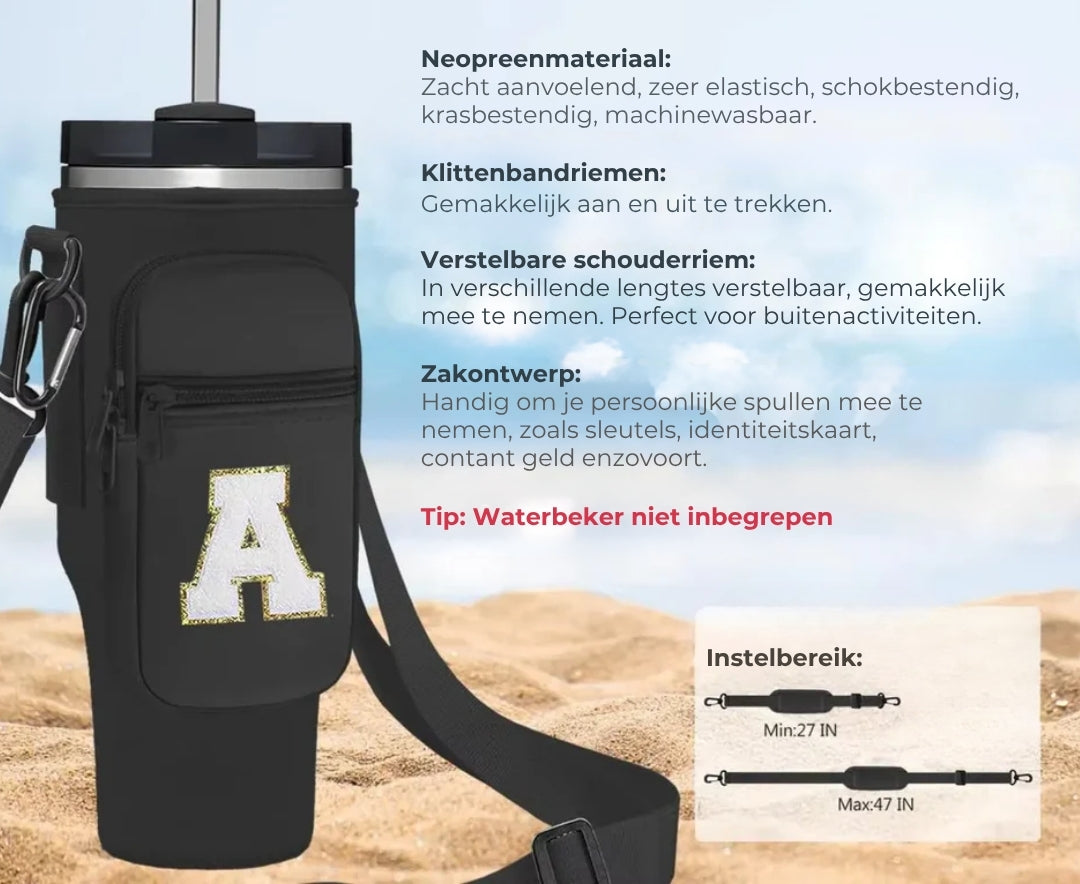 Neopreen Draagtas voor Tumblers met Verstelbare Band en Opbergvakken