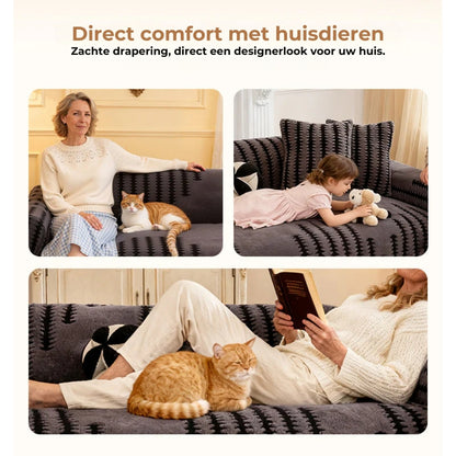 Zachte, krasvrije pluche sofadekens - huidvriendelijk, huisdiervriendelijk en onderhoudsvriendelijk