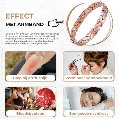 Magnetische koperen armband