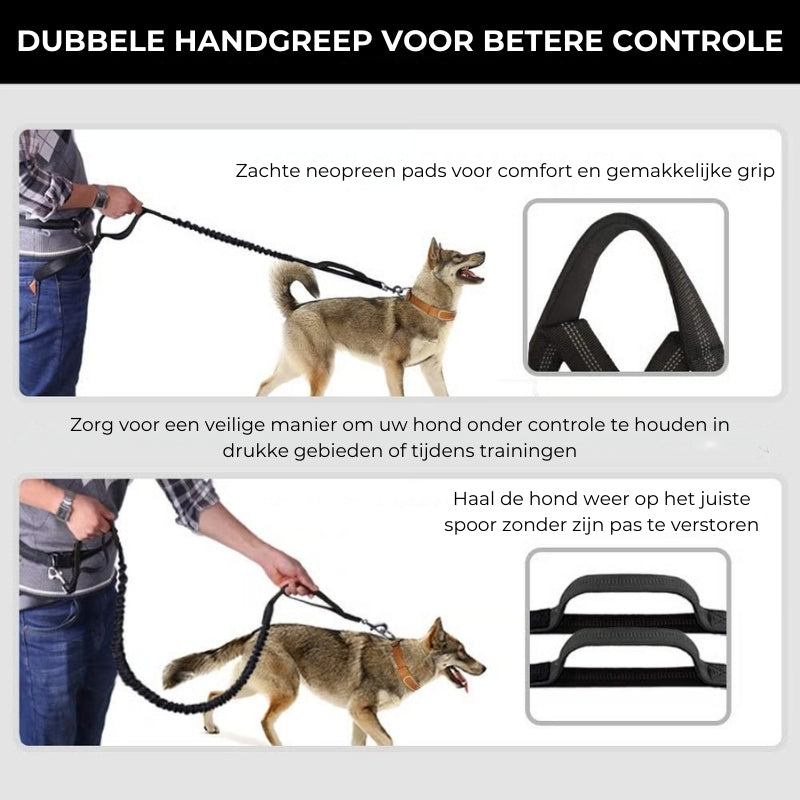 Handsfree hondenriem met praktische heuptas