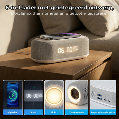 6-in-1 Draadloos Oplaadstation