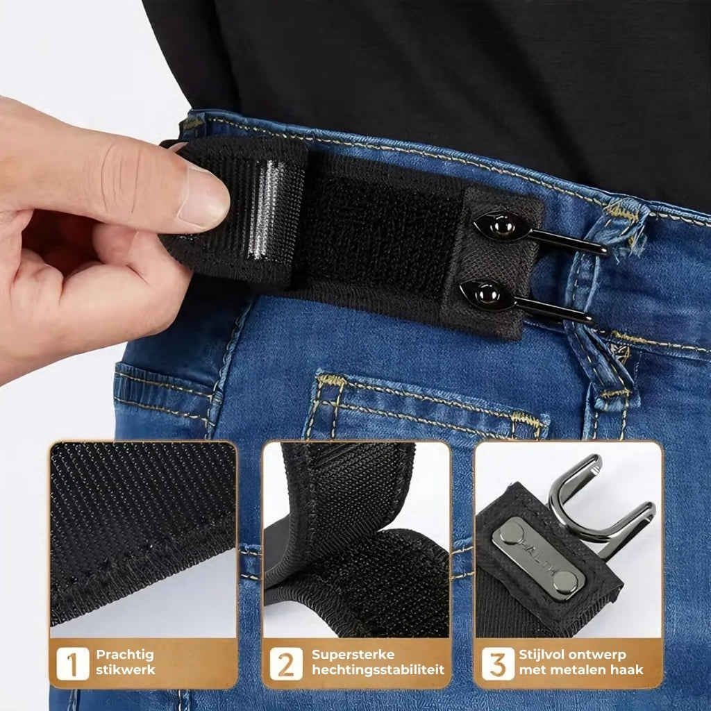 Tactische metalen haak elastische riem (unisex) Onzichtbaar ontwerp zonder gesp
