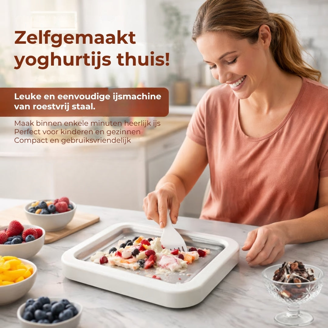 Gekoeld IJsrol Bord | Zelf Roomijs Rollen Maken met Fruit