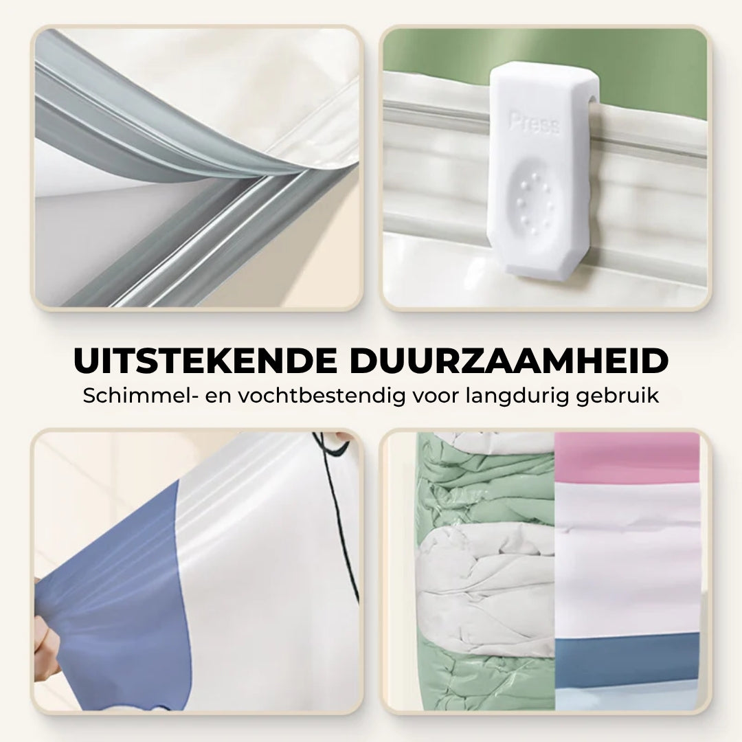 Plaatsbesparende Vacuümopbergzakken zonder Pomp - 3 Stuks