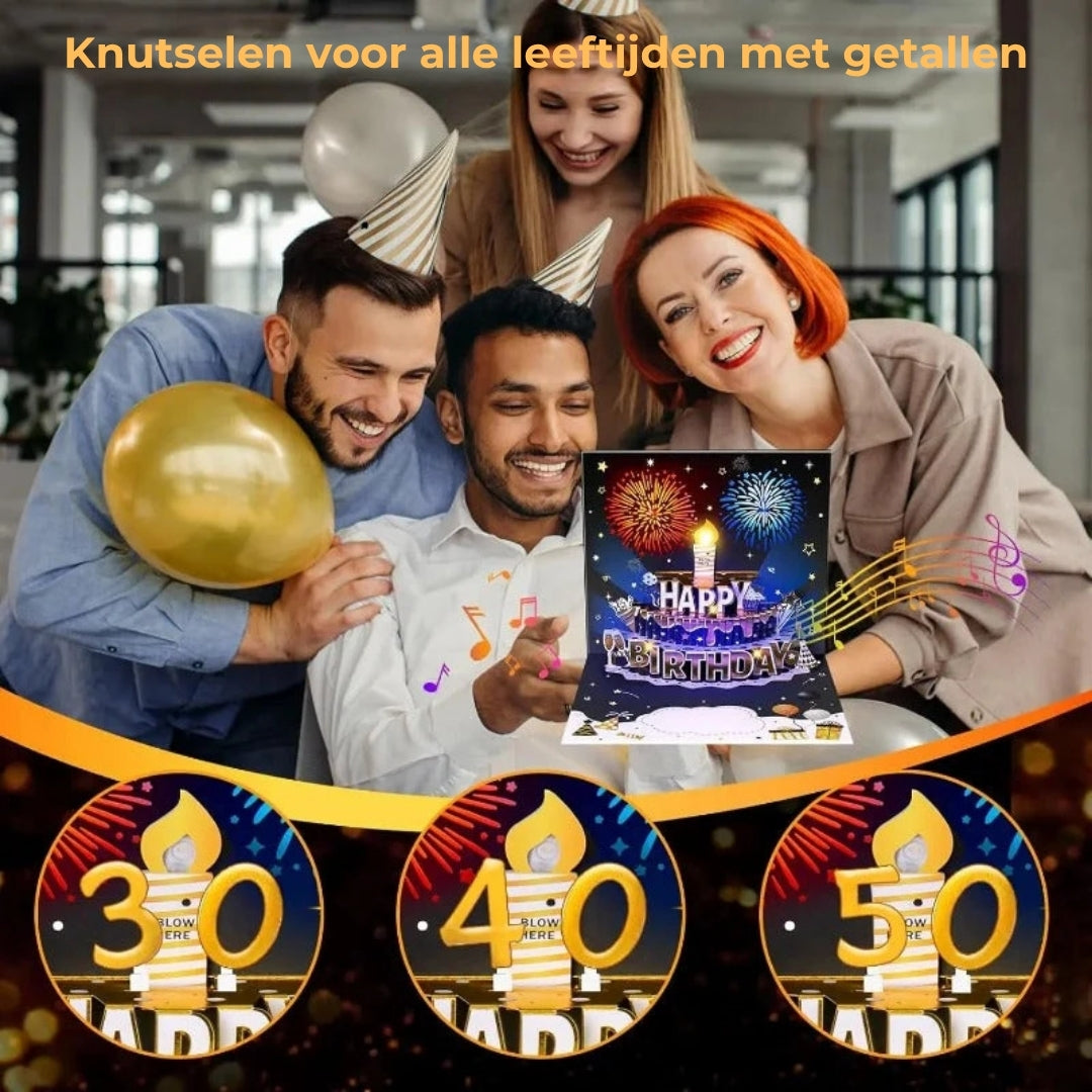 3D Verjaardagskaart met Muziek