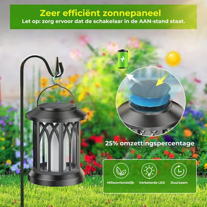 Solar Flikkerende Vlammen Lantaarn voor buitengebruik, waterdicht