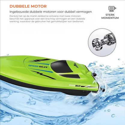 2.4G RC Speedboot met Dubbele Motor op Afstandbediening
