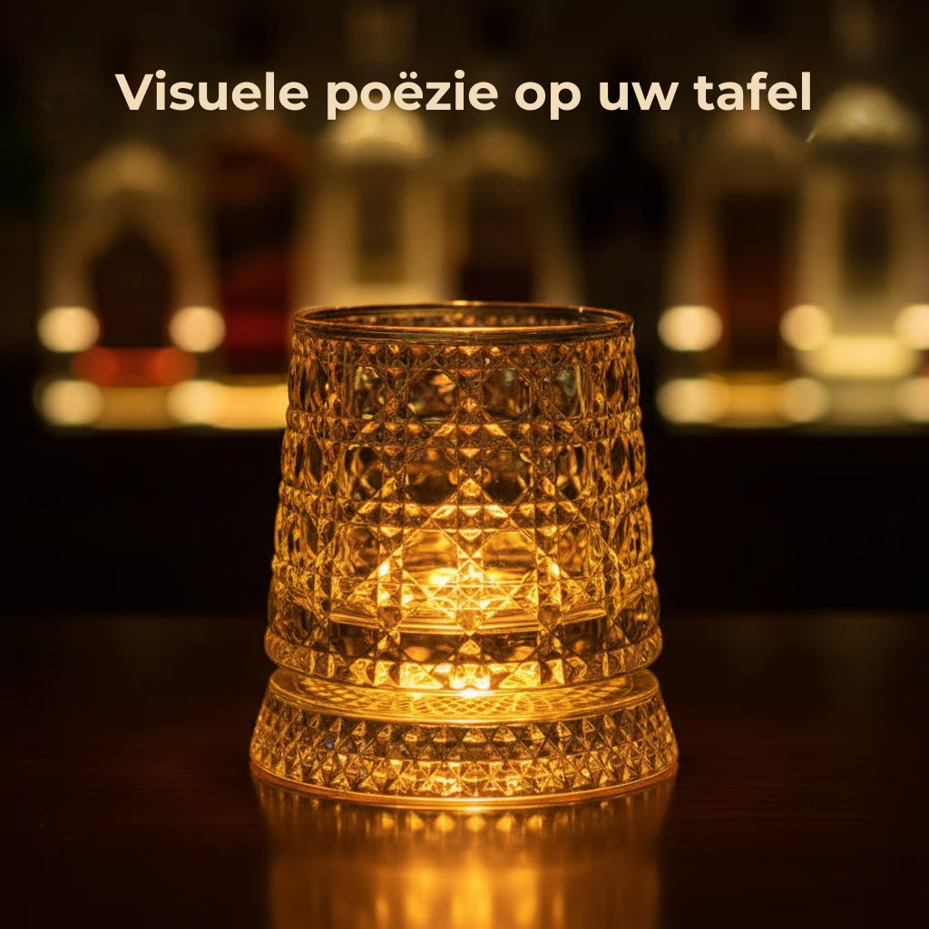 360° draaiende kristalglazen