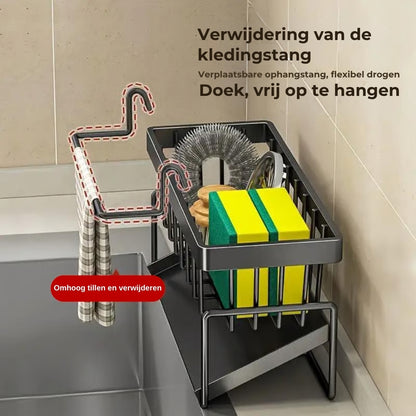 Roestvrijstalen Opbergrek voor de Gootsteen
