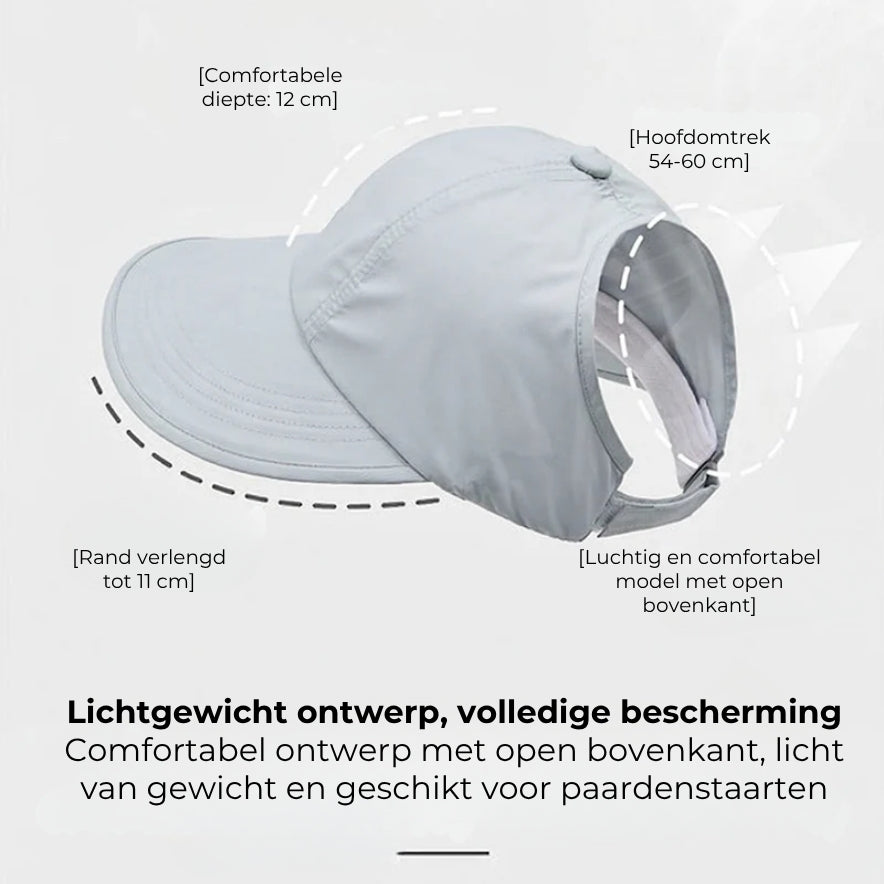Zonnehoed met brede rand voor dames – UV-bescherming, sneldrogende stof en ademend draagcomfort 🌊
