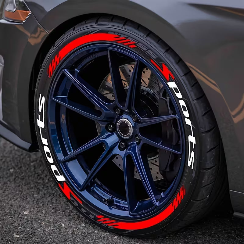 3D Auto Bandenstickers - 4 stuks
