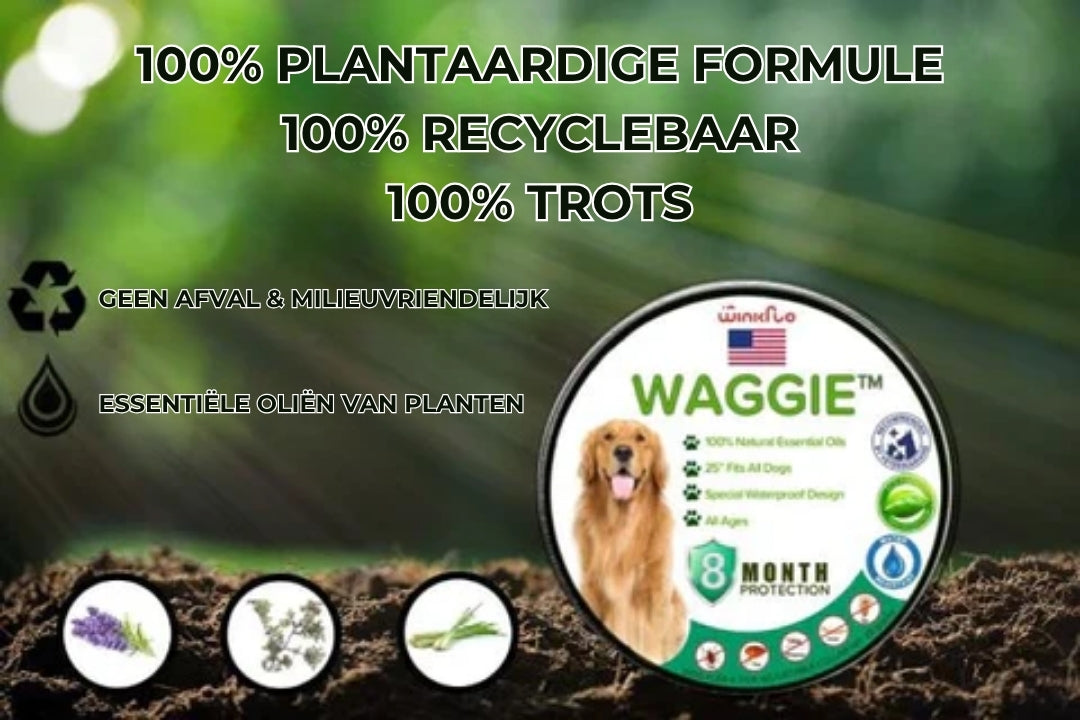 Natuurlijke Vlooien- en Tekenhalsband - Waggie™