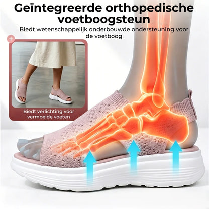 Ademende Dames Sandalen met Schokdempende Zolen