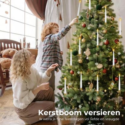 LED-Kerstboomkaarsen met Heldere Kristallen Bolhaken (6st)