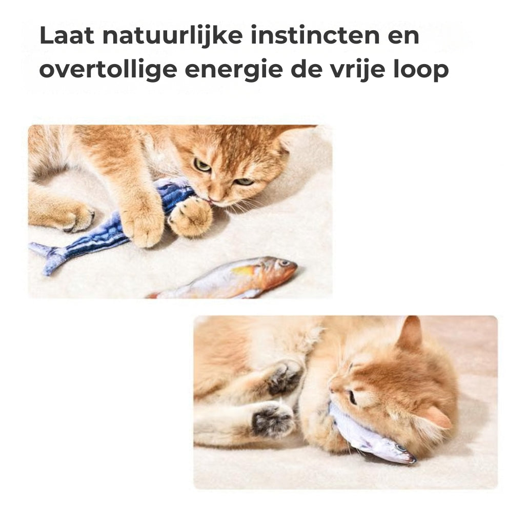 Realistisch springend visspeeltje voor katten