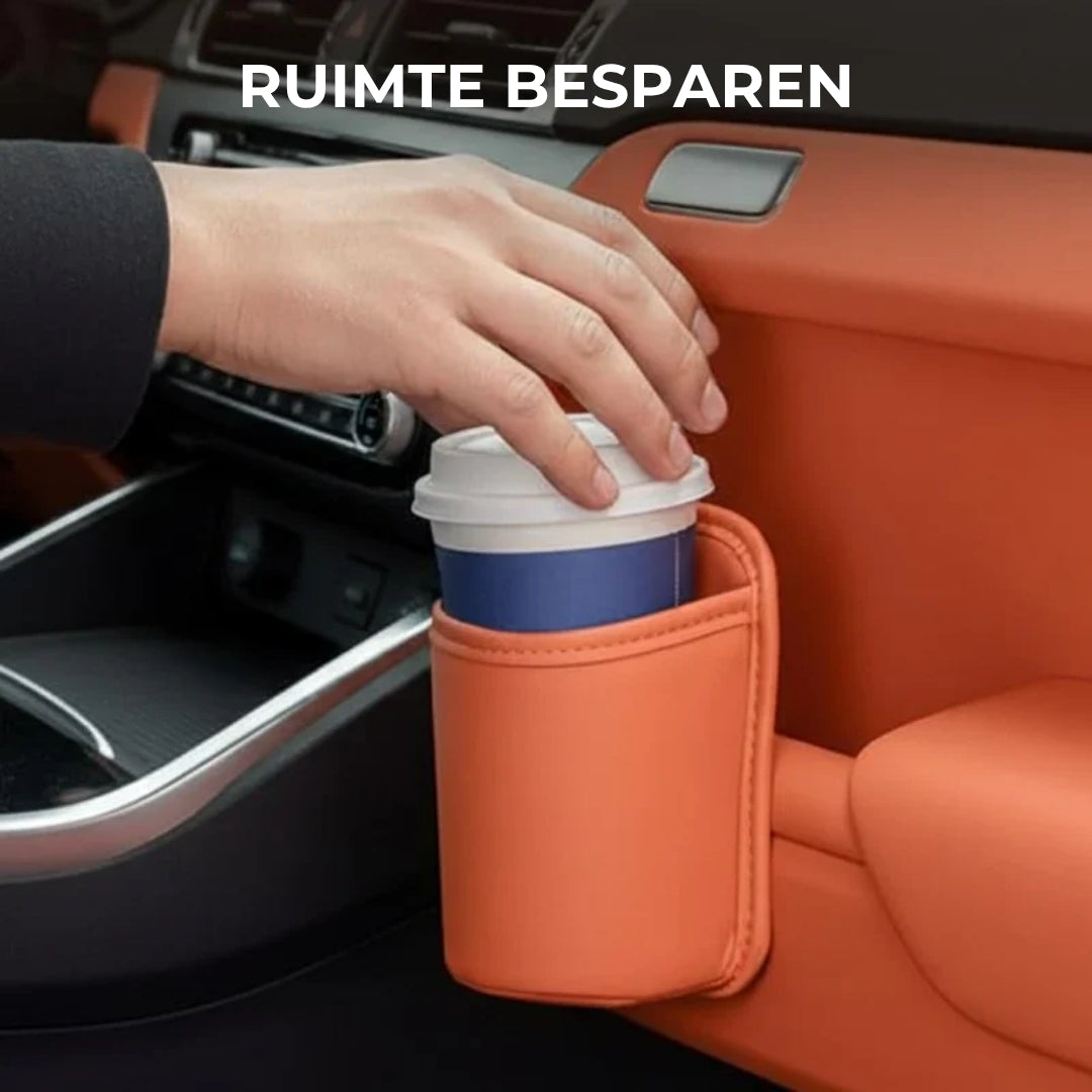2-in-1 Leren Autobekerhouder