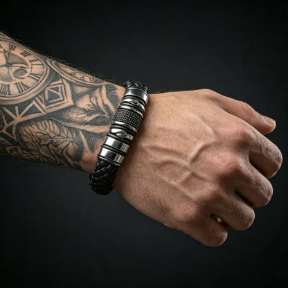 Premium Gevlochten Leren Armband voor Heren