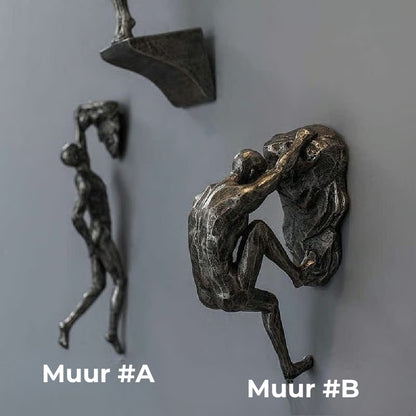 Klimmer sculptuur wanddecoratie