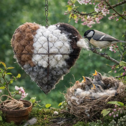 🕊️ Handgemaakt alpacawol vogelnest bekleding