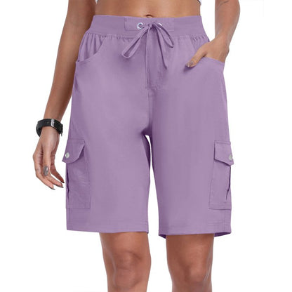 Sneldrogende cargoshort voor dames met zakken