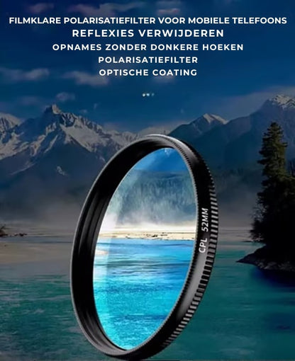📸 Draagbare polarisatiefilter voor smartphones (geschikt voor alle modellen)