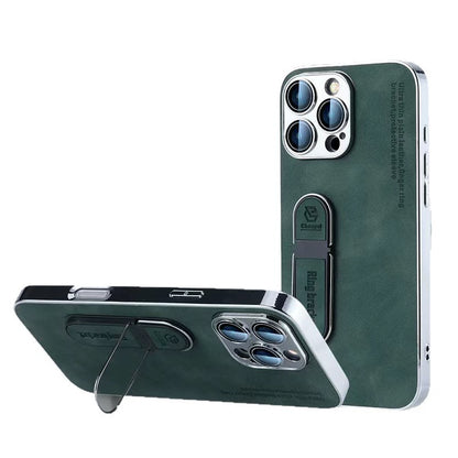 Veganistisch Leren iPhone Hoesje met Ringhouder