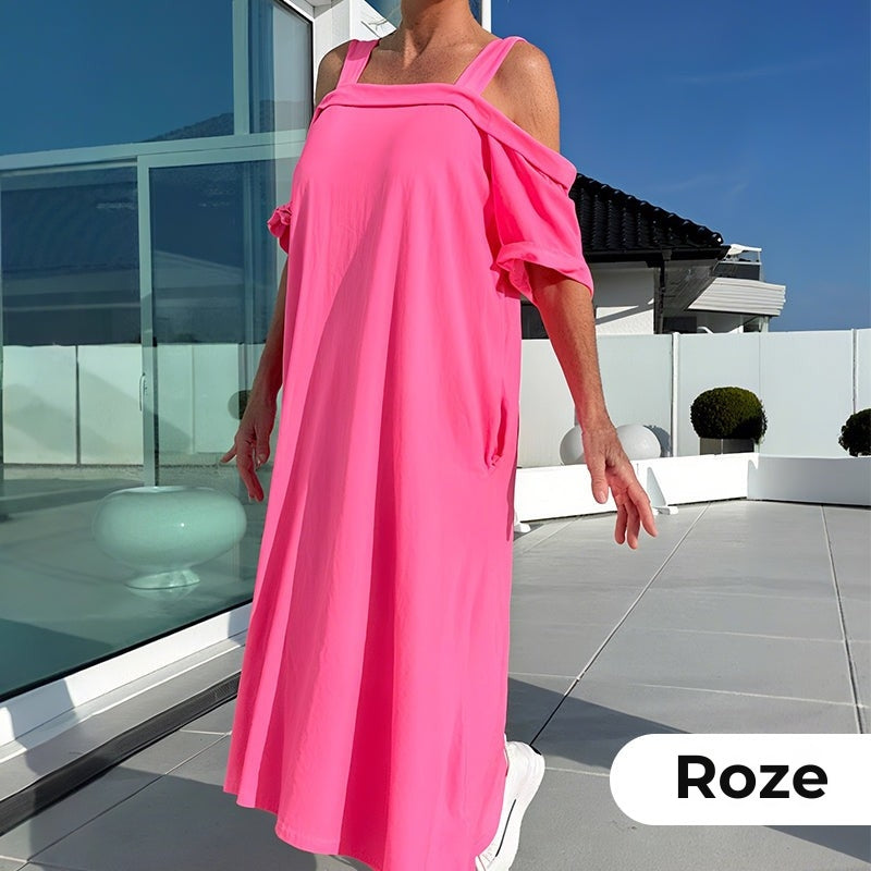 Casual Maxi-jurk Met Open Schouders Voor Dames