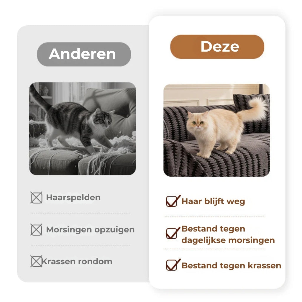 Zachte, krasvrije pluche sofadekens - huidvriendelijk, huisdiervriendelijk en onderhoudsvriendelijk