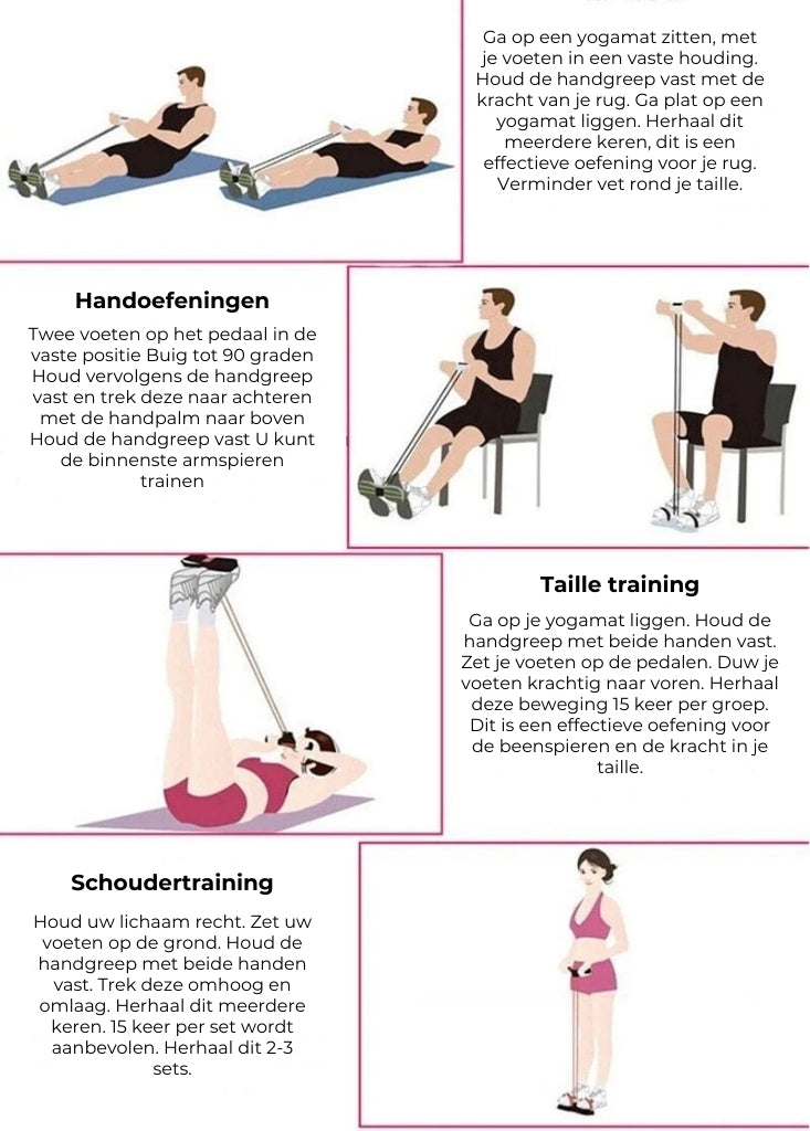 Fitnessweerstandsbanden - buisvormige enkelpullers